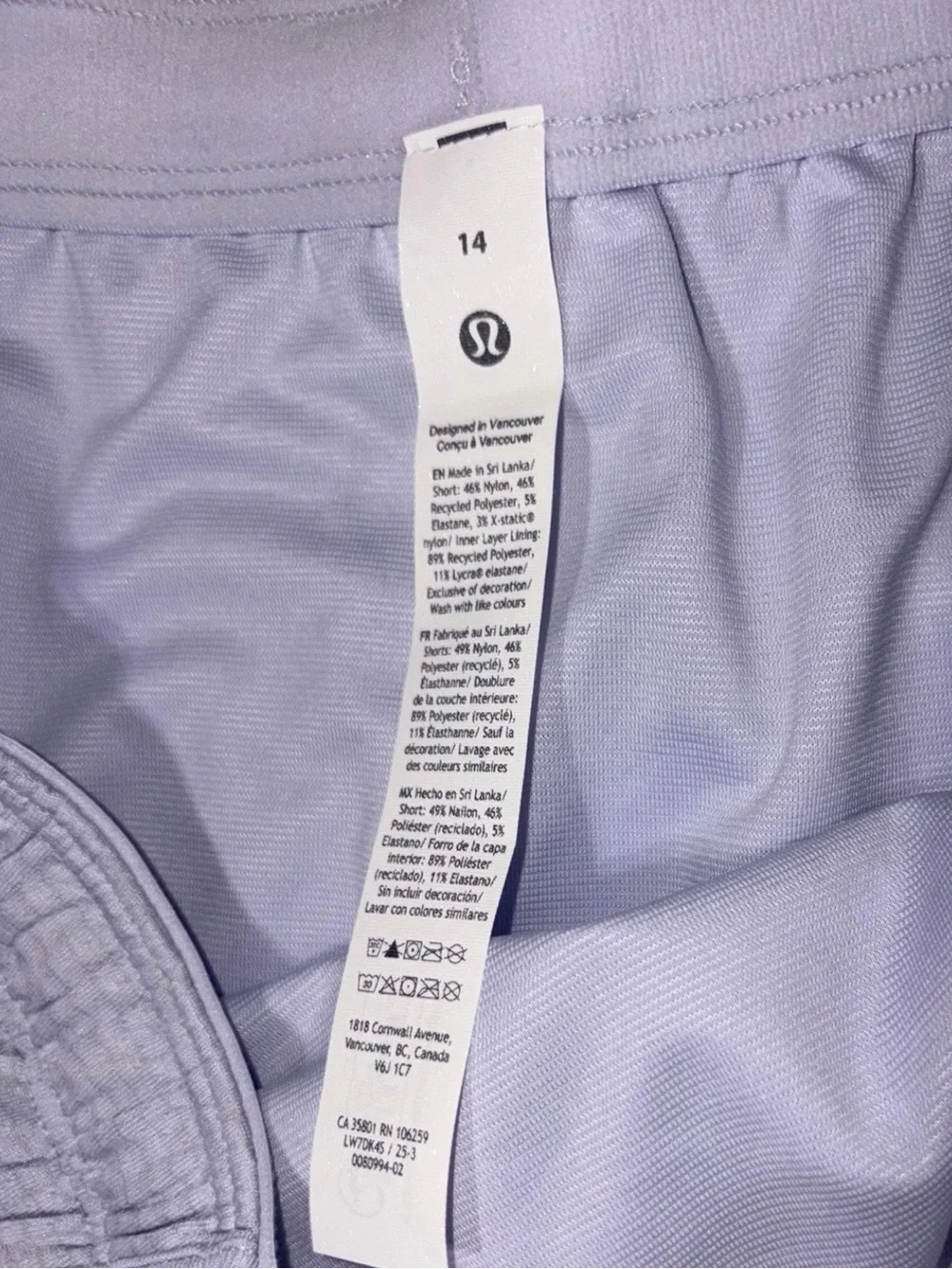 NWT•LULULEMON•SIZE 14•SWIFTLY MID RISE 3” SHORT*SERENE BLUE*AUTHENTIC*